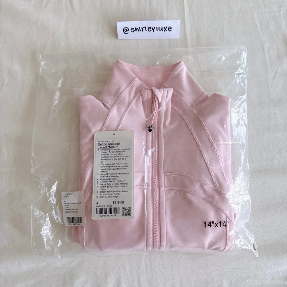 ๐ซ Sold - Lululemon Define Cropped Jacket *Nulu Strawberry Milkshake Size 4 - Picture 16 of 17